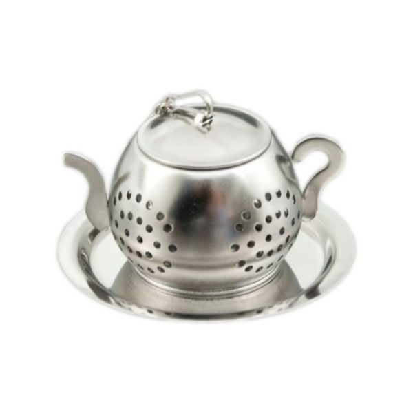 Infusor c/Forma de Tetera Redonda Metalico